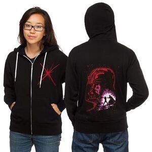 Star Wars The Force Black Unisex Zip Up Hoodie Size Large